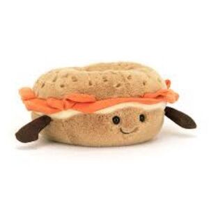 Jellycat Tan and Orange Bagel Plush